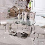 TH286 Modern Dining Room Furniture Tempered Glass Table Chairs thumbnail-6