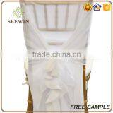 Chiffon Ruffled Banquet Chair Cover for Wedding Party thumbnail-1