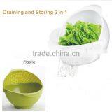 Wholesale Stock Vegetable&Fruit Draining And Storing 2 In 1 With Cover Kitchen Plastic Cleaning Baskets thumbnail-2