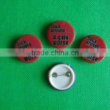 Button badge with safety pin