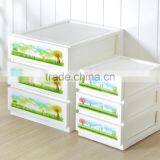 White Color Green Printing New Plastic Drawer Storage Box thumbnail-3