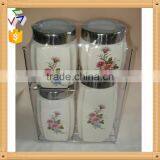 Kitchen Ceramic Canister With Iron Rack thumbnail-1