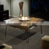 14 Inch 2 Rod Durable Chrome Hairpin Table Legs Metal Leg With Wood Top thumbnail-4