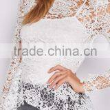 Guangzhou OEM Factory Women Clothes Long Sleeve Lace Fancy Tops Summer Sexy Women Tops thumbnail-5