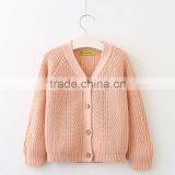 Good Quality V-neck Girl's Cardigan Sweater Design for Children Autumn Wear thumbnail-3