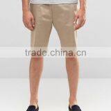 High Quality Latest Custom Three Pockets Men's Khaki Slim Fit 97% Cotton 3% Elastane Stretch Twill Zip Fly Casual Shorts Pant thumbnail-1