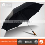 Wooden Handle Promotional high quality large size 2 fold umbrella