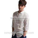 Men's White Linen Shirt HOT! MSRL0042 thumbnail-2