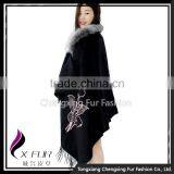 CX-B-P-51 High Quality Factory Price Fox Fur Trimmed Pashmina Special Cashmere Scarf thumbnail-2