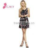 Latest Design Sexy Cross Back Bandage Dress Floral Fit Celebrity Backless Casual Dresses thumbnail-2