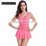 4 Colors Skirt Type Swimwear Thin Waist Collection Spa Girl Swimming Suit Sexy Conservative Swimsuit thumbnail-4