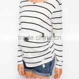 Maternity Pregnancy Woman Clothing With Long Sleeve Stripe Shirt thumbnail-2
