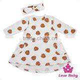 Lovebaby Printed Fox Latest Children Dress Designs With Same Fabric Bow Headband Frock Suit thumbnail-2