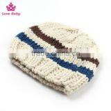 2pcs Set Baby Photography Prop Crochet Knit Boy Stripe Hat Pants Overalls thumbnail-3
