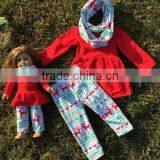 Christmas Americe Doll/kids 2 Sets FALL/Winter OUTFITS Scarf Pant Girls Reindeer Aztec Boutique Clothes Kids Turquoise Sets thumbnail-1