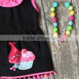 Baby Girls Summer Clothes Girls Children Troll Hair Capcake Outfits Kids Rainbow Capri Pants Outfits With Accessories thumbnail-5