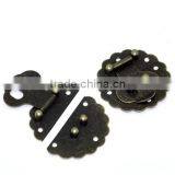 Antique Bronze Pattern Carved 6 Holes Wooden Box Lock 4cm thumbnail-1