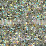 Round Shape AB Color With Silver Foiling Flat Back Rhinestone Hotfix thumbnail-1