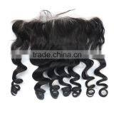 7A Full Lace Frontal Brazilian Virgin Hair Loose Wave 13X4 Brazilian Hair Closure Lace Frontal With Bleached Knots thumbnail-5