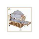Without Painting Baby Wood Cribs With Small Swing 105*62.5*87cm
