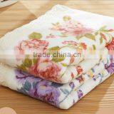 China Towel Factory Custom Flower Logo Terry Fabric Cotton Print Bath Towel thumbnail-1
