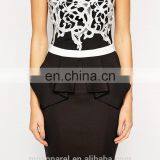 New Fashion Ladies Sexy Mini Lace Top Bandeau Tight Black Peplum Dress thumbnail-4