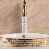 Round shape Golden Pocelain bathroom Taichung Wash Basin sinks