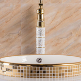 Round Shape Golden Pocelain Bathroom Taichung Wash Basin Sinks