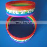 LGBT Gay Lesbian Pride Rainbow Silicone Bracelet Wristband 210x 24 mm thumbnail-1