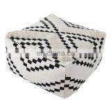 Home Decorative Products Pieces Whited Tufted Woven Square Ottoman Cover Moroccan Ottoman Pouf Big Size thumbnail-4