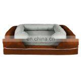 Natural Modern Plush China Extra Luxury Large Square Grey Hot Cheap Portable Faux Fur Pet Dog Cat Bed Sofa thumbnail-1