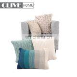 2019 Ombre Blue Acrylic Knitted Home Pillow Back Decorative Cushion Cover Cushions for Sofa thumbnail-2