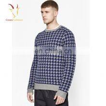 Mens Fashion Crewneck Merino Sweater Stripe Pullover thumbnail-4