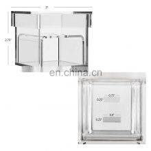 Clear Acrylic 2 PC Wedding Ring Box With 2 Slots Ring Holder Gift Box for Weddings thumbnail-4