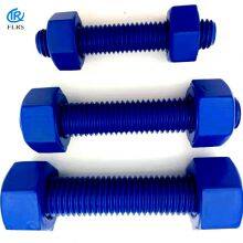 Polytetrafluoroethylene Coated Steel Stud Bolts PTFE Double Ended Threaded Bolt With Nuts thumbnail-4
