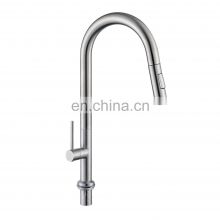 Pull Out Faucet for Kitchen Sink Single Handle with Pull Down Sprayer Stainless Steel Brushed Kitchen Faucets