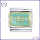 Mother's Day Mom and Flower Italian Charms in 304 Stainless Steel Bracelet thumbnail-3