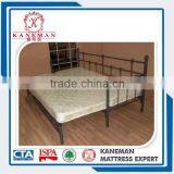 Folding spring mattress for metal bed
