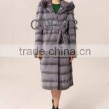 QD23526 whole-hide rex rabbit fur coat