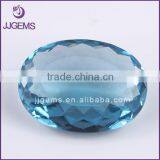 Large Size Oval Synthetic Aquamarine Blue Quartz For Sale