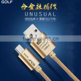 Original GOLF 3M Metal Nylon Weave Micro USB 2.1A Fast Sync And Charge Cable for Android Mobile Phone thumbnail-2
