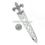 Silver Fleur de Lis Bookmark With Clear Crystal Accents Metal Crafts thumbnail-1