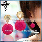 2014 New Fashion Ladies Stud Designs k Gold Rhinestones Color Gemstone Pearl Earrings in Zinc Alloy Jewelry E00096 thumbnail-1