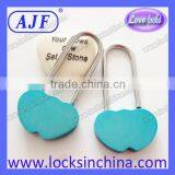 AJF New Arrival Only Manufacturer Long Hook Aluminium Different Color Double Heart Padlock thumbnail-2