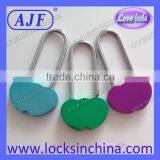 AJF New Arrival Only Manufacturer Long Hook Aluminium Different Color Double Heart Padlock thumbnail-5