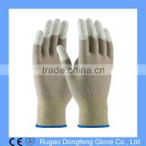 Seamless Knit Nylon/Copper Fiber Electrostatic Dissipative ESD Glove with Polyurethane Coated Smooth Grip on Fingertips