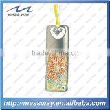 Promotional Enamel Customized Brass Silver Etched Bookmark