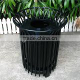 Powder coated metal garbage outdoor waste bin