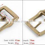 High Quality Nickel Free Solid Brass 41mm Belt Slide Buckle Metal Double Buckle/adjustable Buckle for Belts thumbnail-1