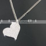 Nice design rhinestone heart pendant alloy chain stylish necklace